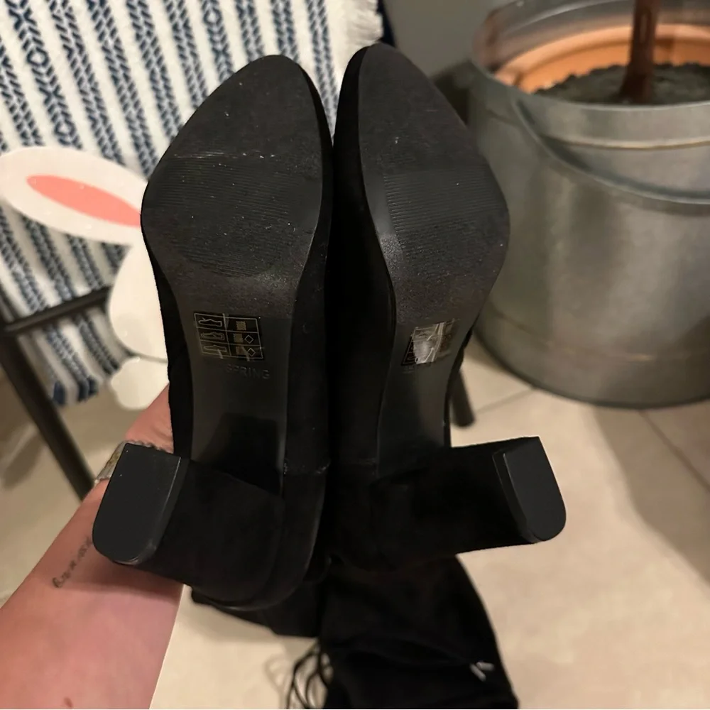 Call It Spring Over the Knee Boots Black Block Heel 8 NWOB